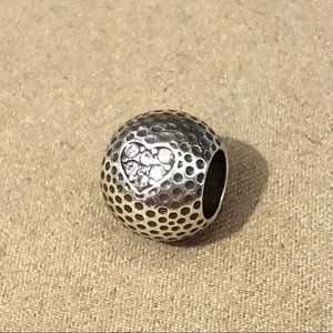 🆕 Brighton Golf Ball bead, dotted surface with crystal heart NWOT Retired